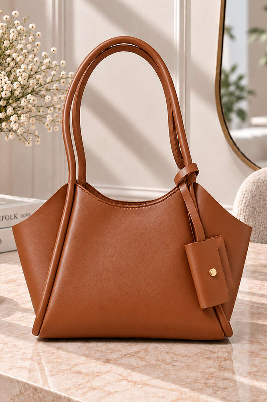 Lange Handvat Portemonnee-Style Tas In Taupe