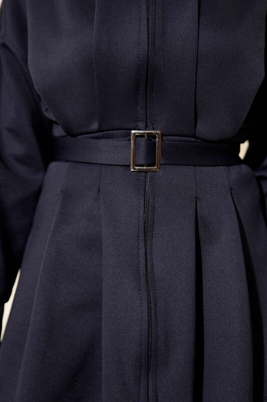 Uzun Pensli Kemerli İkili Takım Lacivert