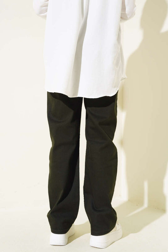 Jean Long Ample Kaki