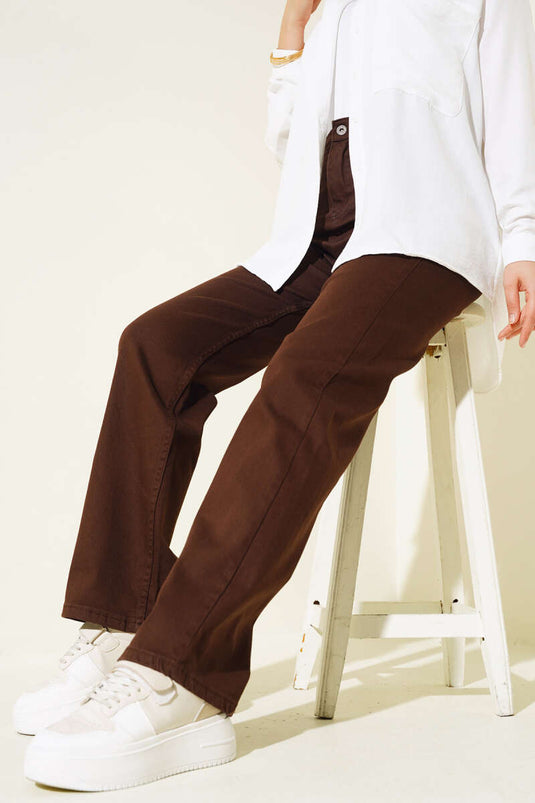 Lange løse jeans Brun