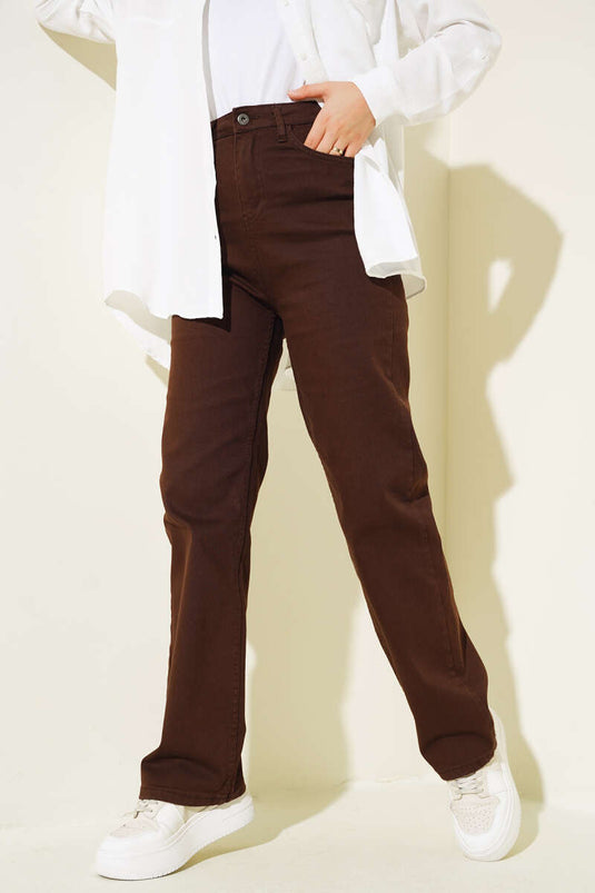 Lange løse jeans Brun