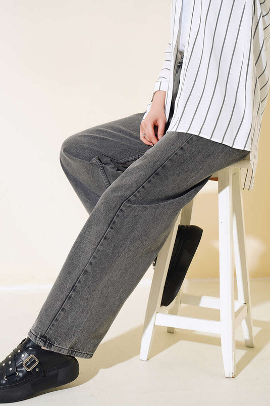 Long Casual Trousers Black Snow