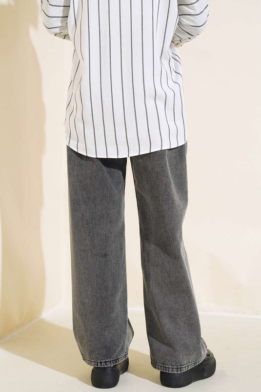 Long Casual Trousers Black Snow