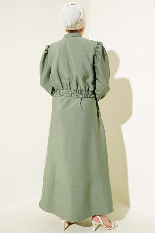 V-Neck Jacket Vest Two Piece Suit Khaki