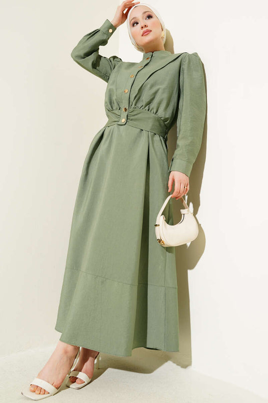 V-Neck Jacket Vest Two Piece Suit Khaki