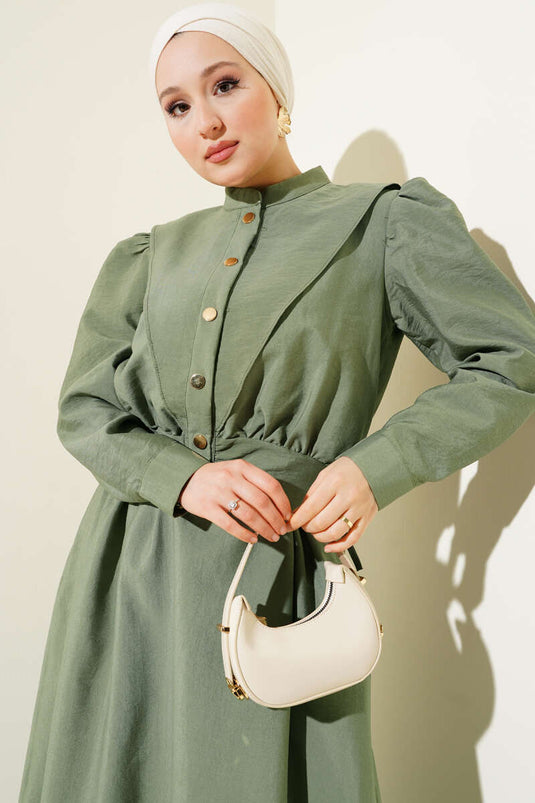 V-Neck Jacket Vest Two Piece Suit Khaki