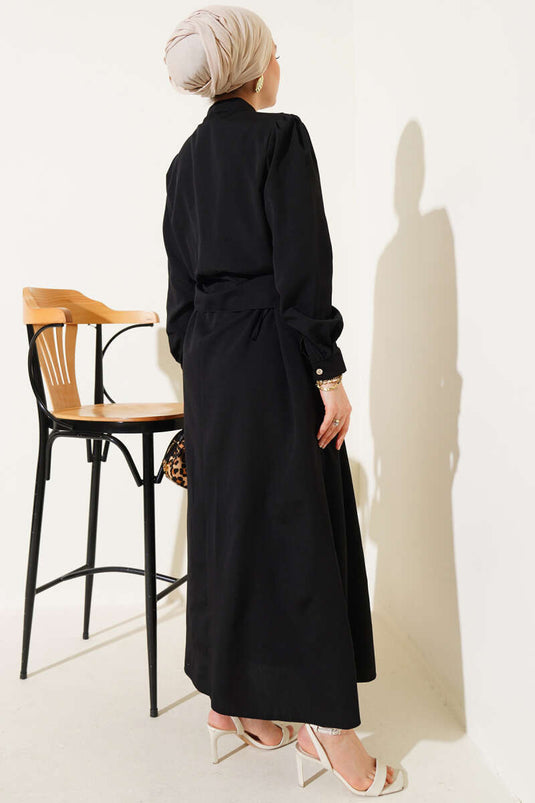 V Alerli Ceketli Jile Takım Siyah