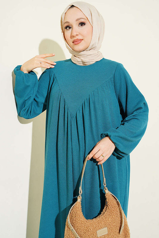 Robe Petrolée À Cordons