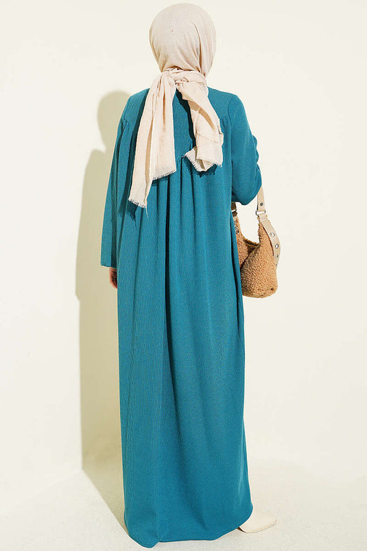 Robe Petrolée À Cordons