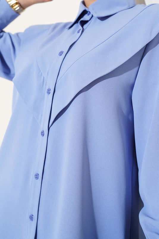 V Detailed Shirt Baby Blue
