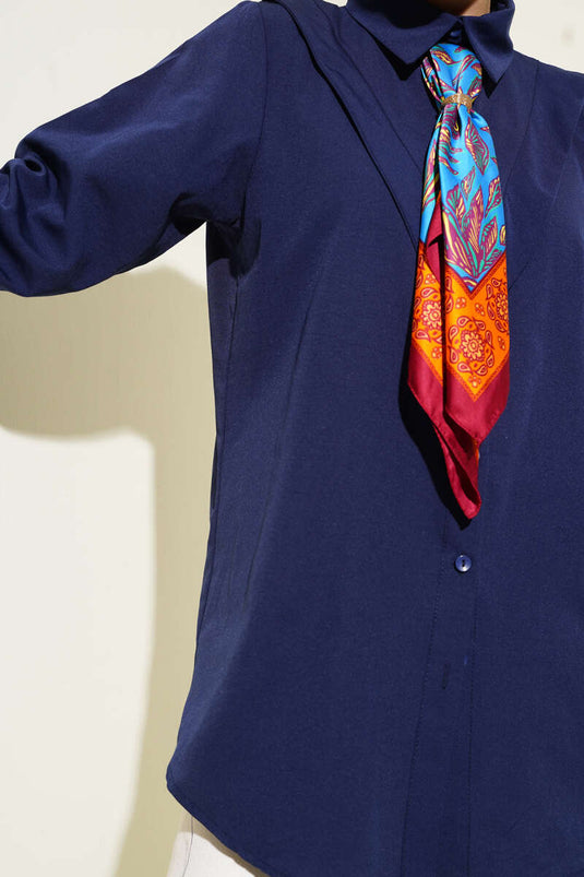 V-Piece Shirt Navy Blue