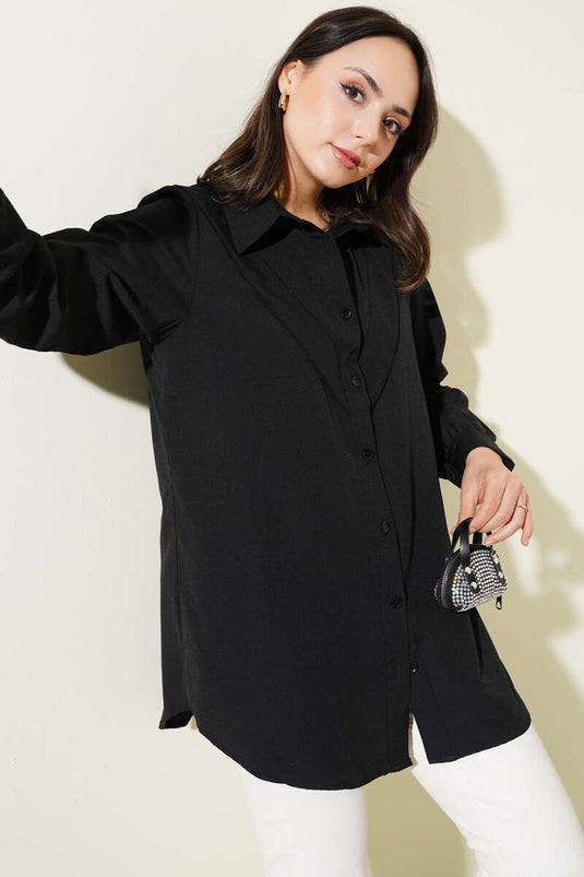 V-shaped shirt black