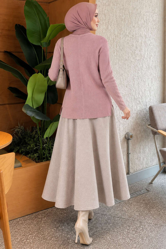 Blouse Texturée Encolure V Rose