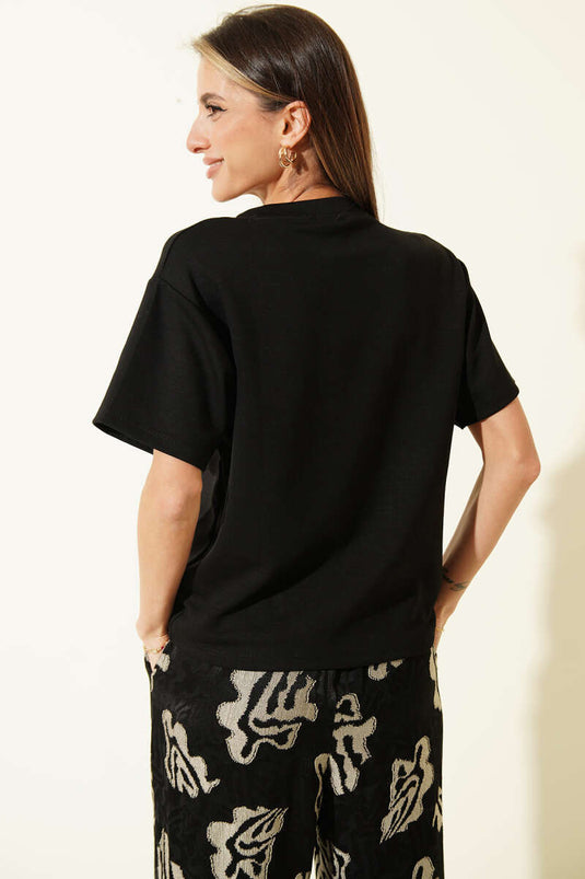 V-neck Loyşa T-shirt Black