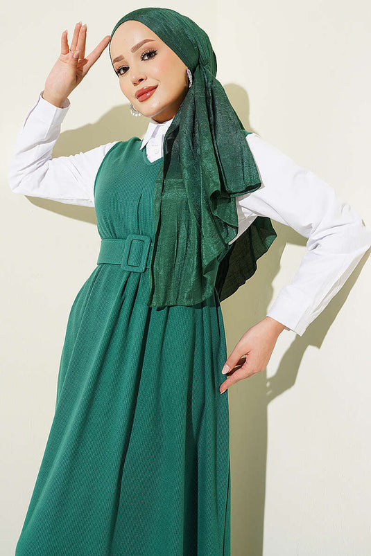 Gilet En Maille À Col En V Vert