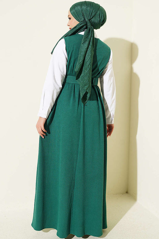 Gilet En Maille À Col En V Vert