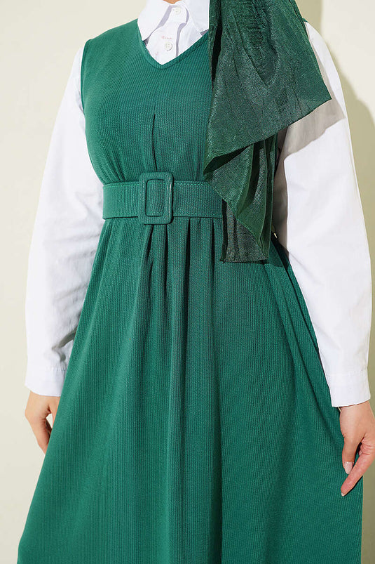 Gilet En Maille À Col En V Vert