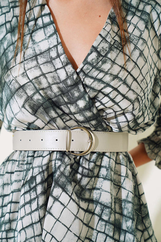 V Neck Satin Midi Dress Green