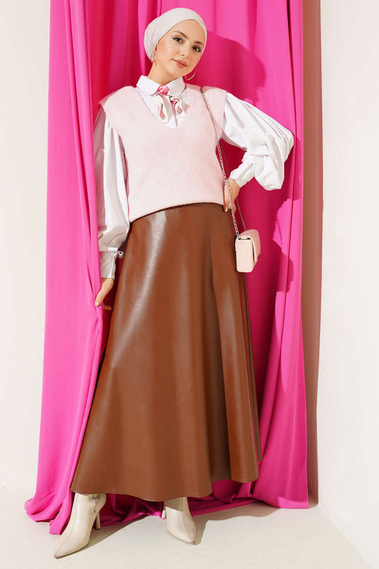 V Neck Soft Knit Vest Pink