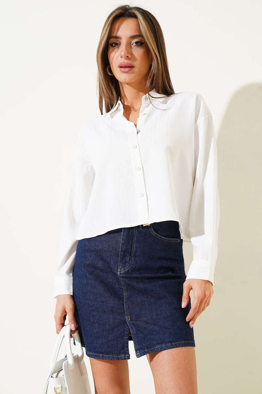Chemise courte rayée Varak or