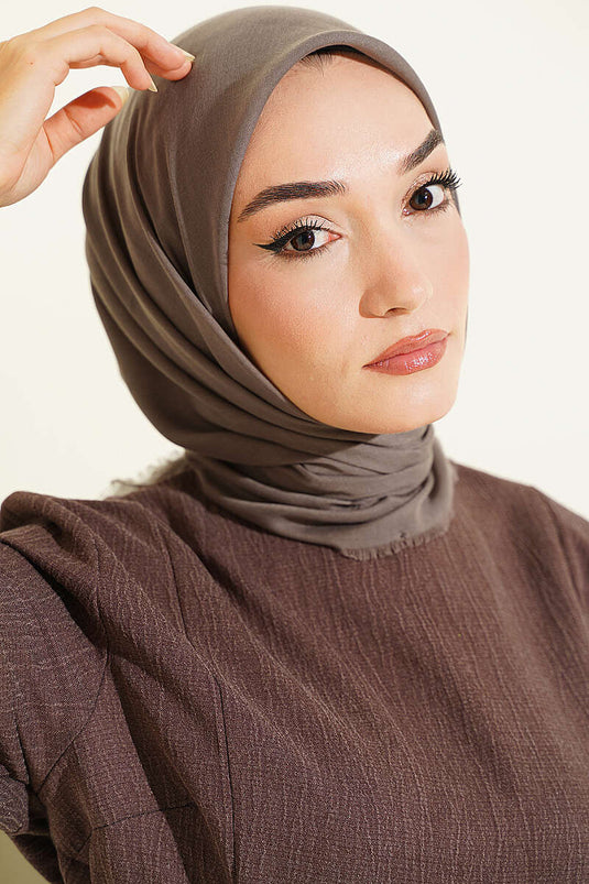 Châle Uni Vera Couleur Mink Foncé