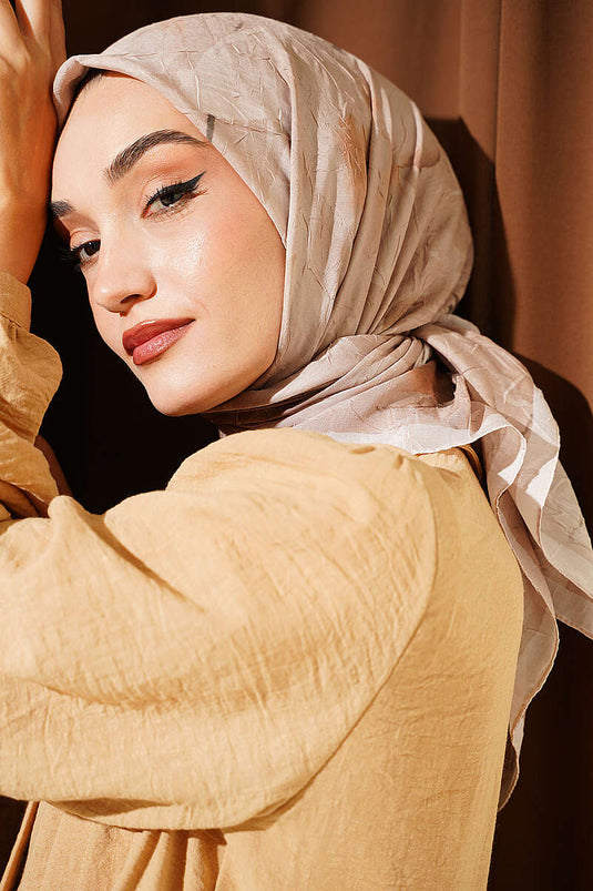 Foulard Verona In Bambù Con Motivo Beige