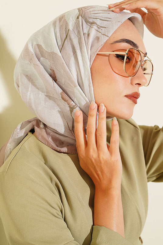 Pañuelo De Bambú Estampado Verona Beige Mink