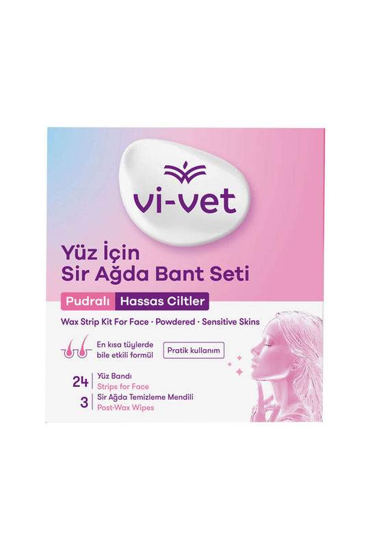 مجموعة شرائط شمع الوجه في-فيت مع بودرة