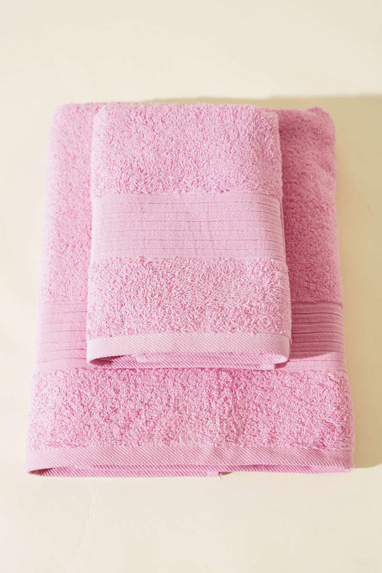 Vina Bath Towel Set of 2 Pink