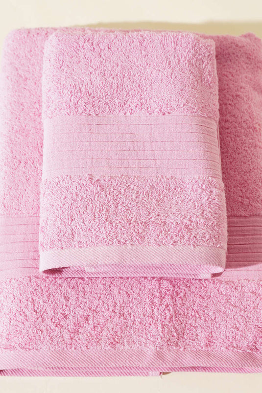 Vina Bath Towel Set of 2 Pink
