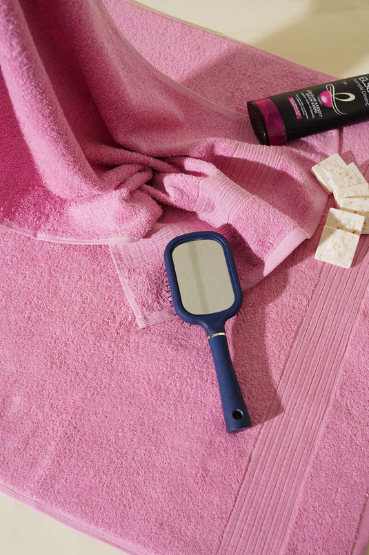 Vina Bath Towel Set of 2 Pink