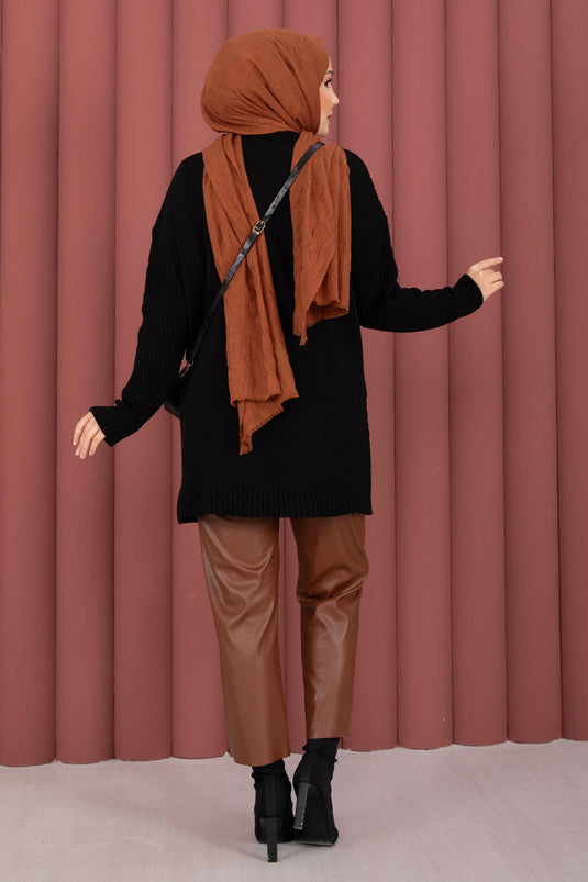 Pull en tricot à motif baklava Vinea noir