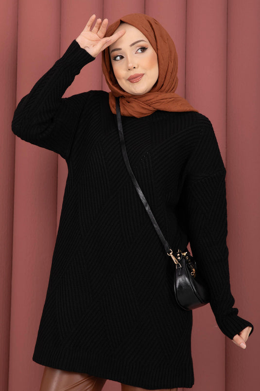 Pull en tricot à motif baklava Vinea noir