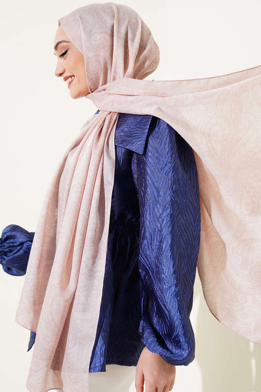 Vintage Patterned Soft Shawl Powder -12