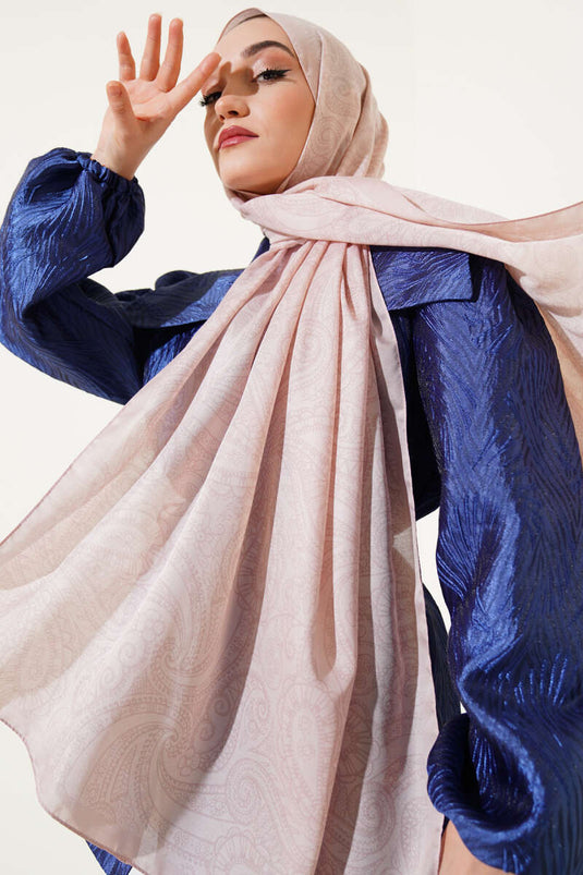 Vintage Patterned Soft Shawl Powder -12