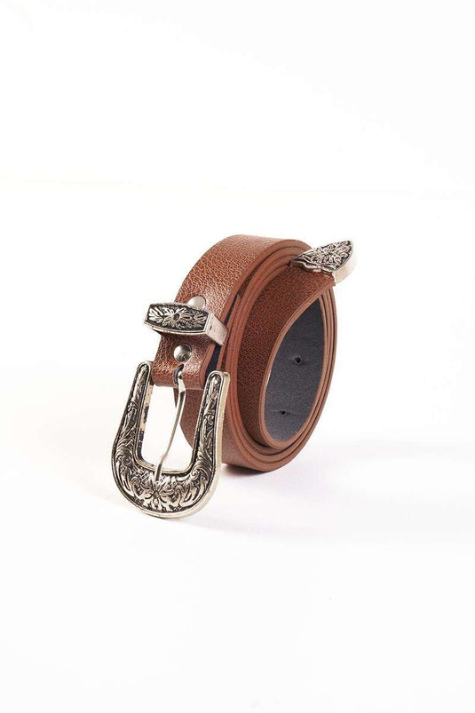 Vintage Buckled Belt Tan