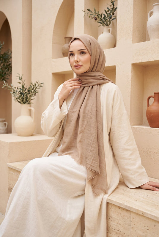 Lila Voile Schal Serie Camel