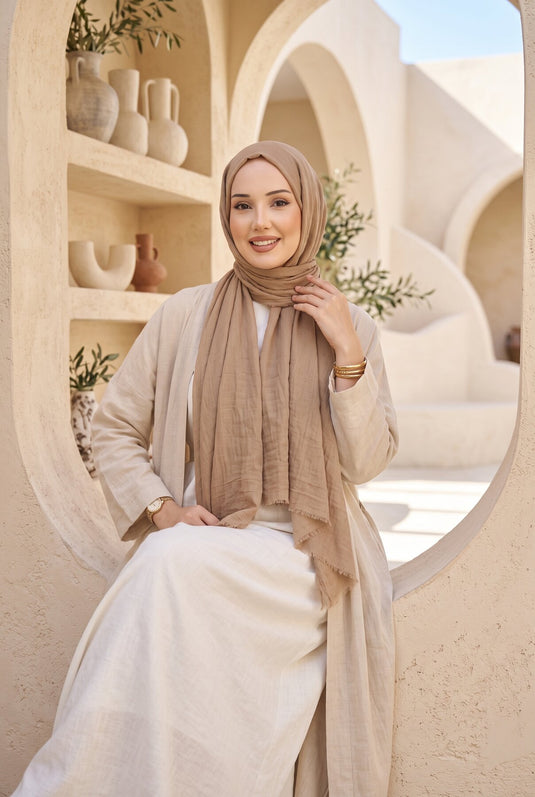 Lila Voile Schal Serie Camel