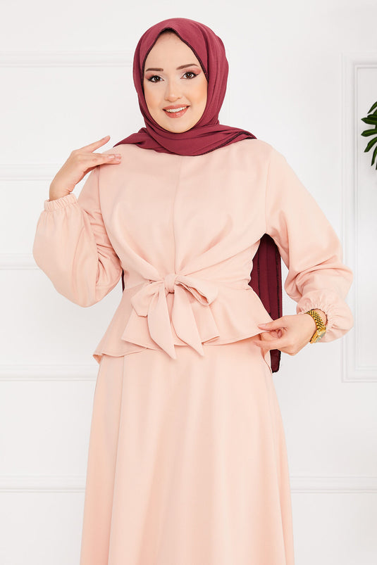 Flounce Hijab Suit Powder