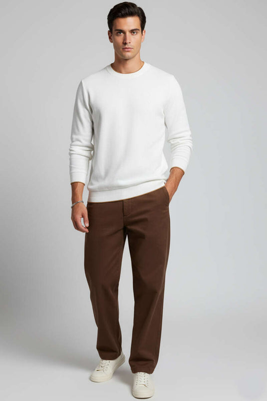 Sweat-shirt en maille gaufrée brodée, écru