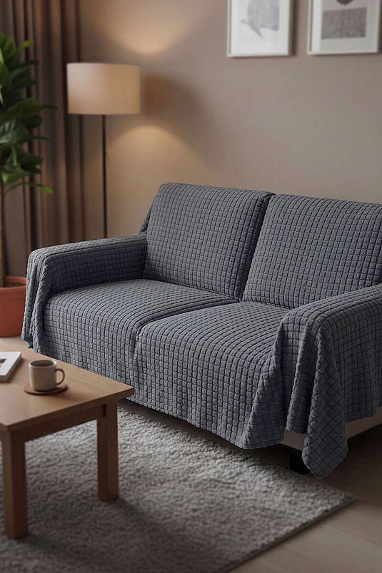 Housse de canapé en tissu Welsoft gris fumé