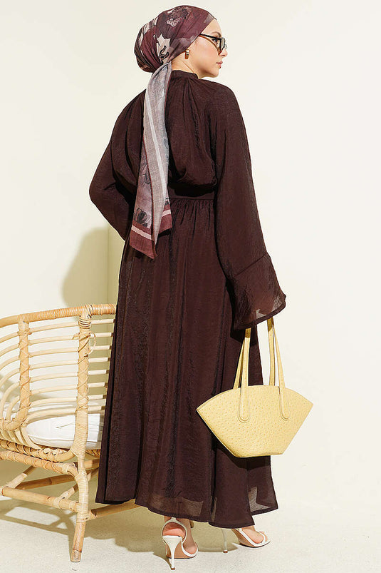 Ensemble deux pièces oversize avec jupe à nouer couleur café amer