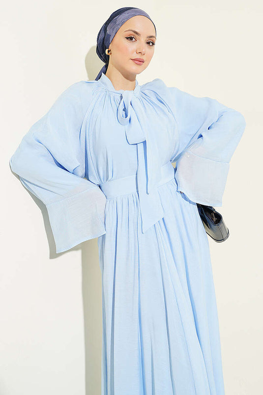 Ensemble deux pièces oversize avec jupe à nouer, bleu glacier
