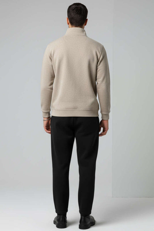 Herren-Sweatshirt mit Druckknöpfen, Thessaloniki-Motiv, Nerz