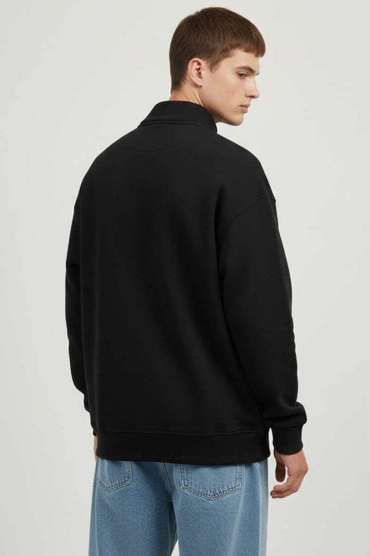 سويت شيرت رجالي بطبعة بسحاب ياكا أسود