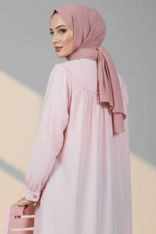 Loose Shirt with Collar Bow Pink