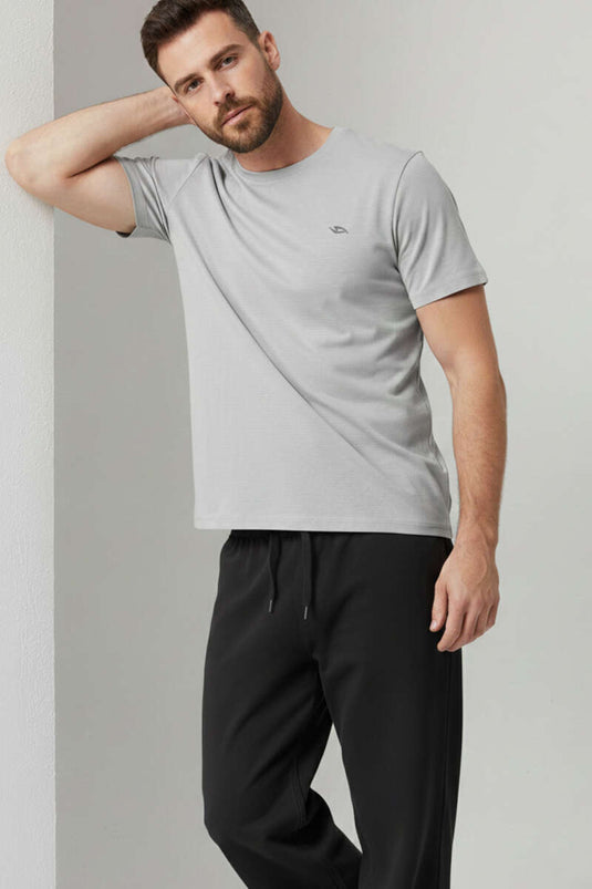 Yaka-Logo Herren Sport-T-Shirt Grau