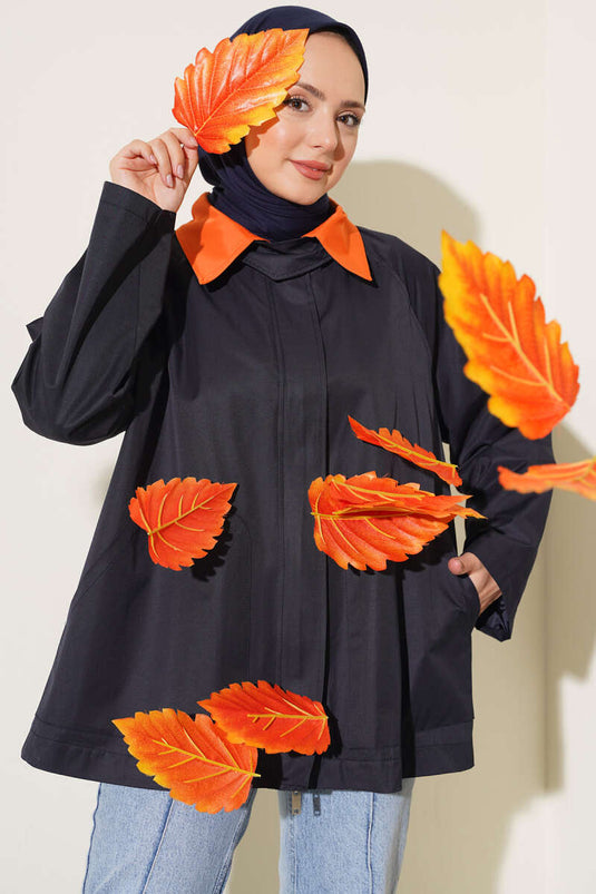 Veste À Col Zippé Marine