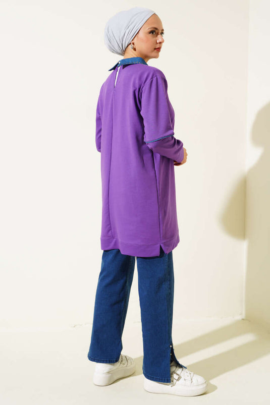 Stone Collar Two Thread Tunic Violet