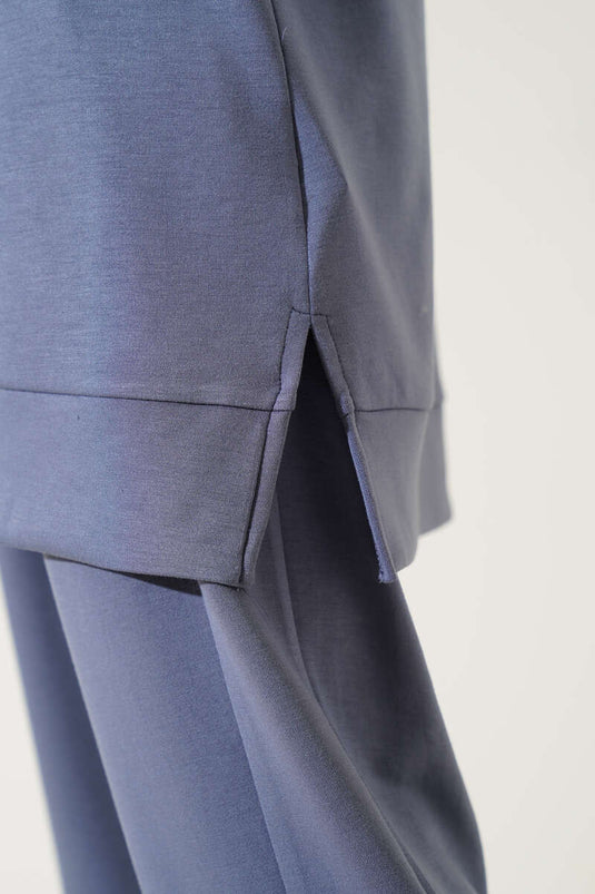 Yakası Çıtçıtlı İkili Takım Kayrak Grisi